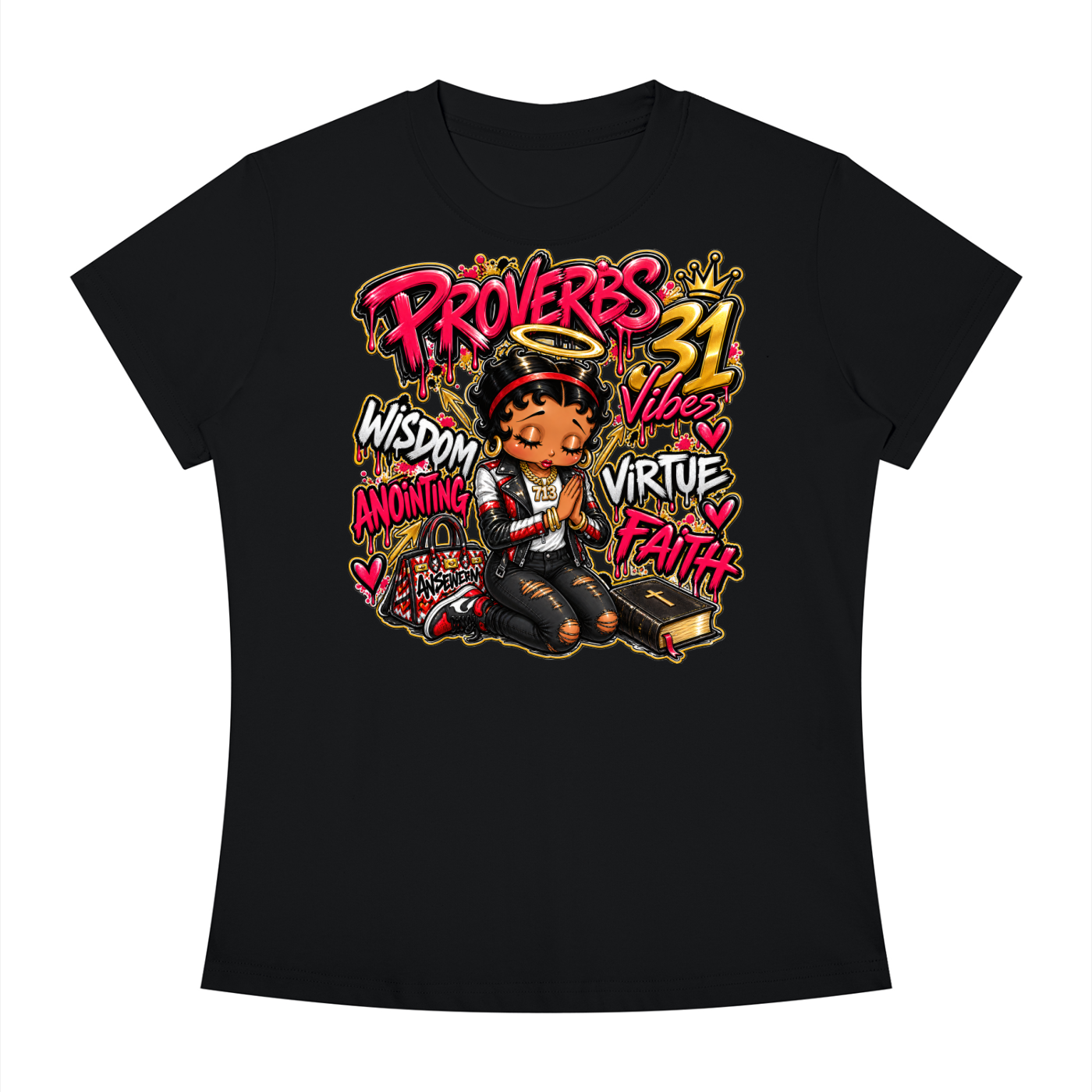 Proverbs 31 vibes Women's Slim Fit Crewneck T-Shirt