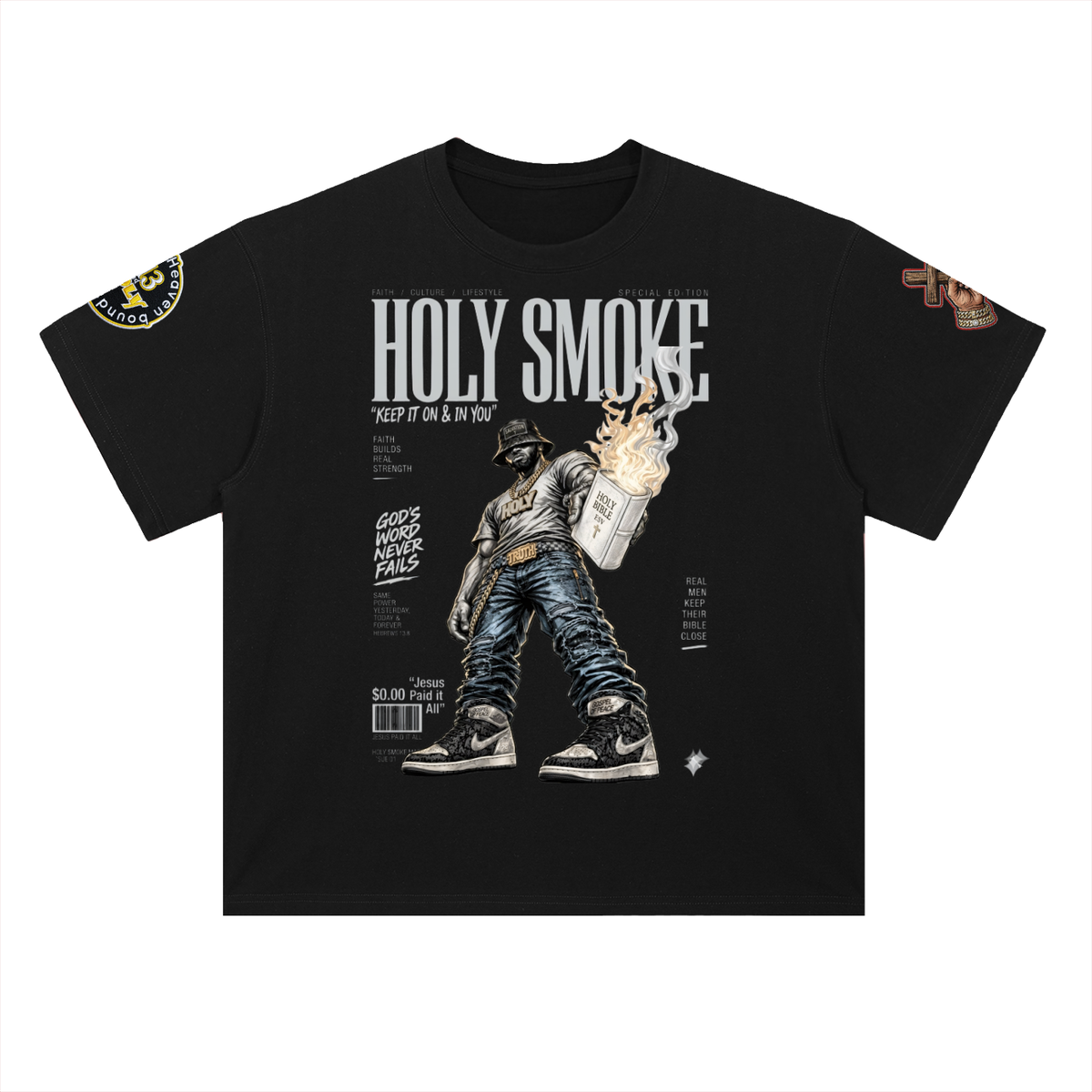 "Holy Smoke" Heavyweight Drop Shoulder Cotton T-Shirt