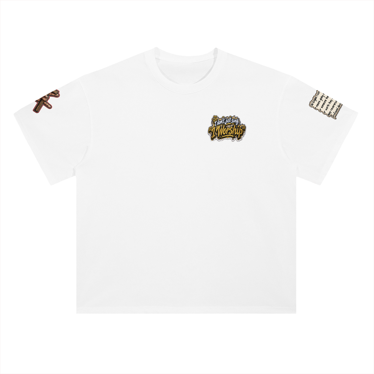 "I WORSHIP" Heavyweight Drop Shoulder Cotton T-Shirt