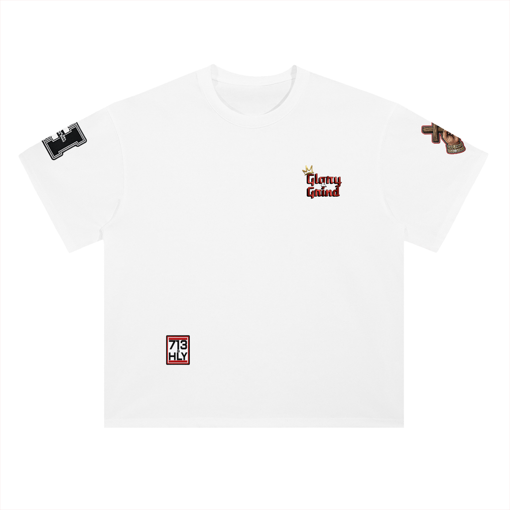 "GLORY & GRIND" Heavyweight Drop Shoulder Cotton T-Shirt
