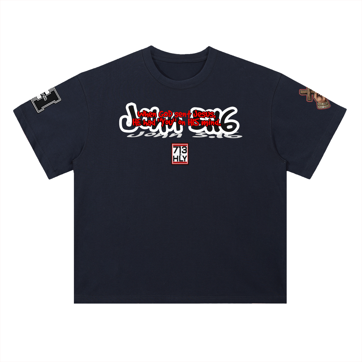 "ON HIS MIND" Heavyweight Drop Shoulder Cotton T-Shirt