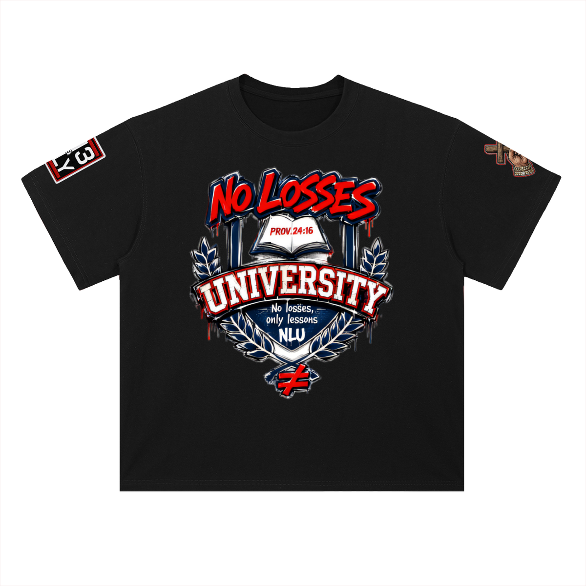 NO LOSSES UNIVERSITY Heavyweight Drop Shoulder Cotton T-Shirt