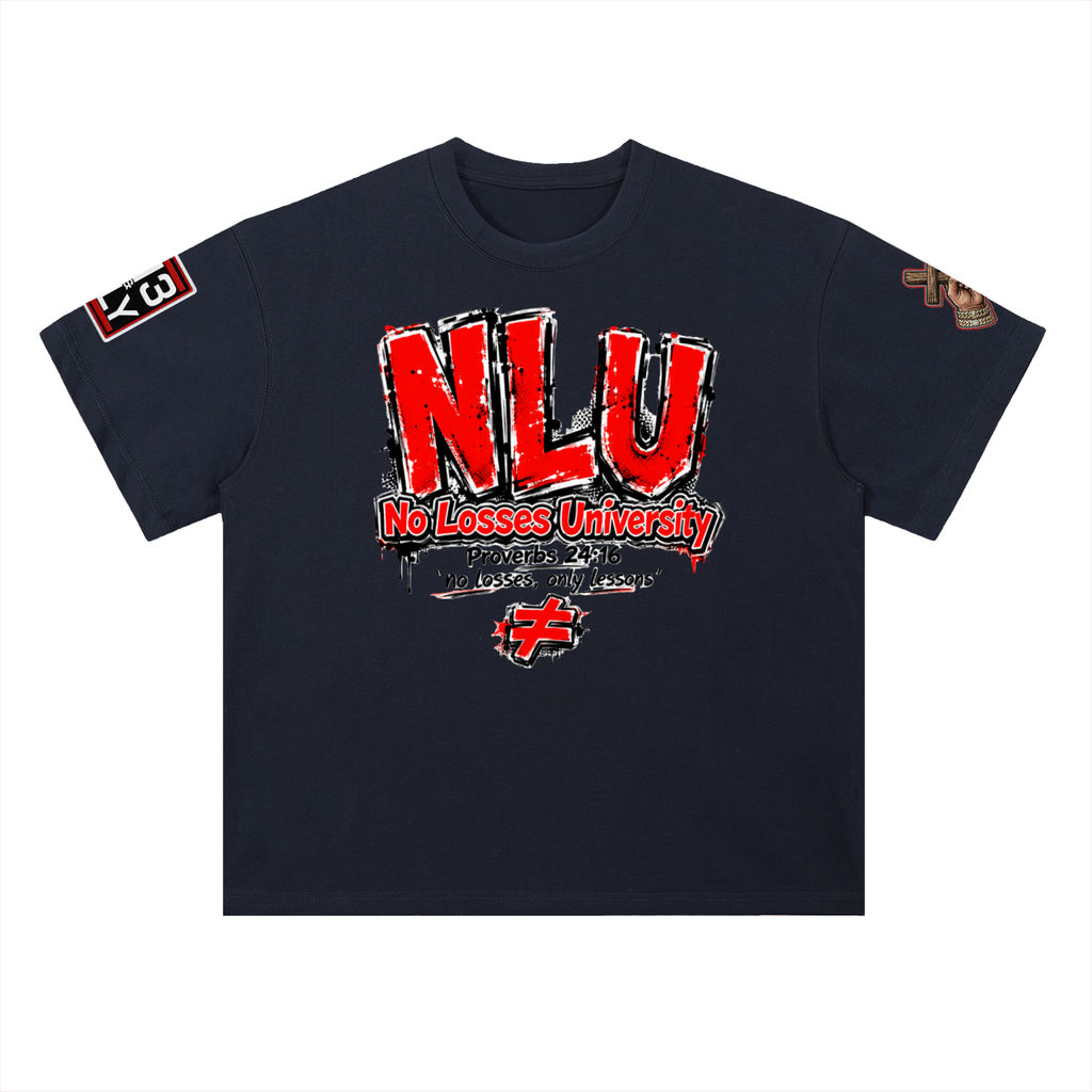 NO LOSSES UNIVERSITY Heavyweight Drop Shoulder Cotton T-Shirt