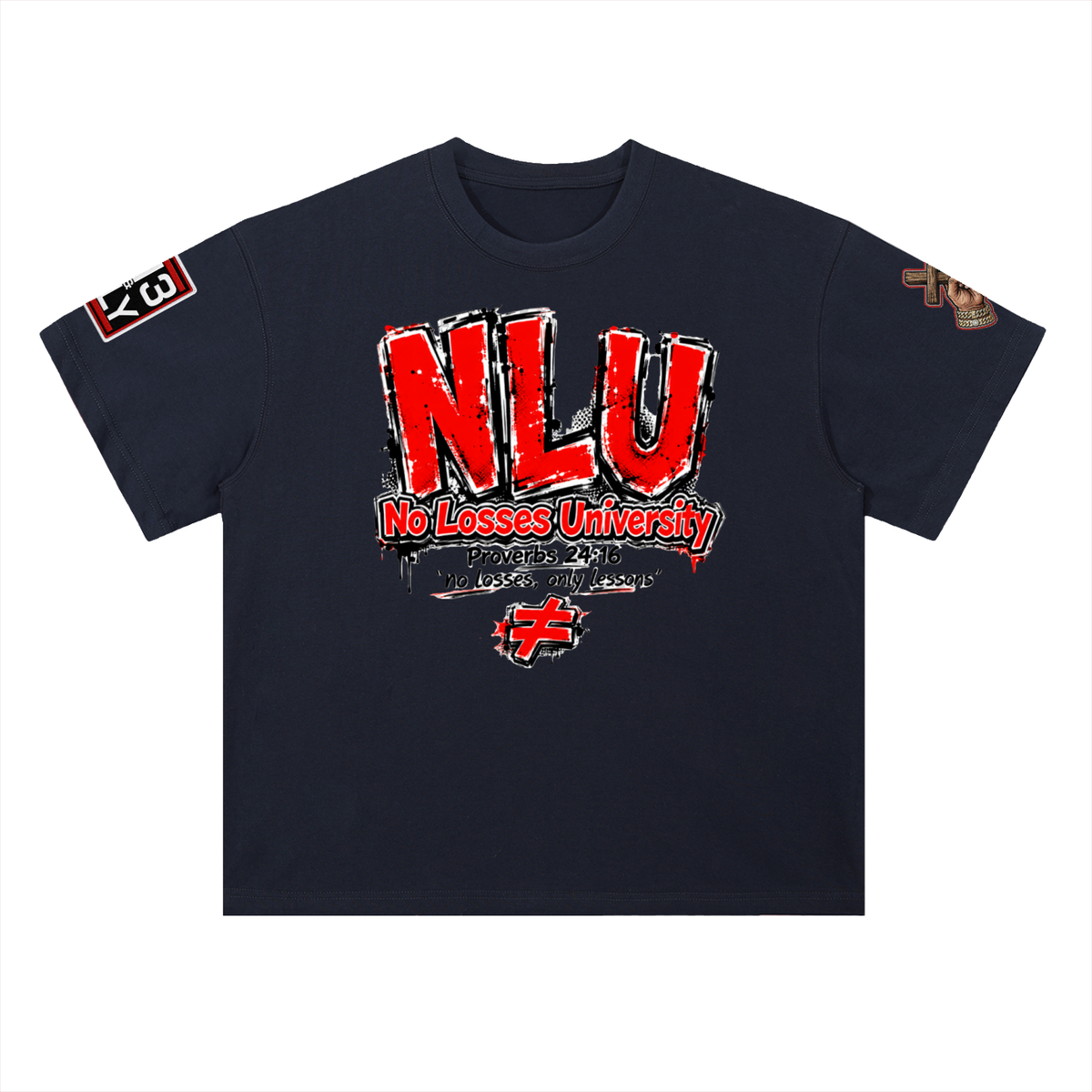 NO LOSSES UNIVERSITY Heavyweight Drop Shoulder Cotton T-Shirt