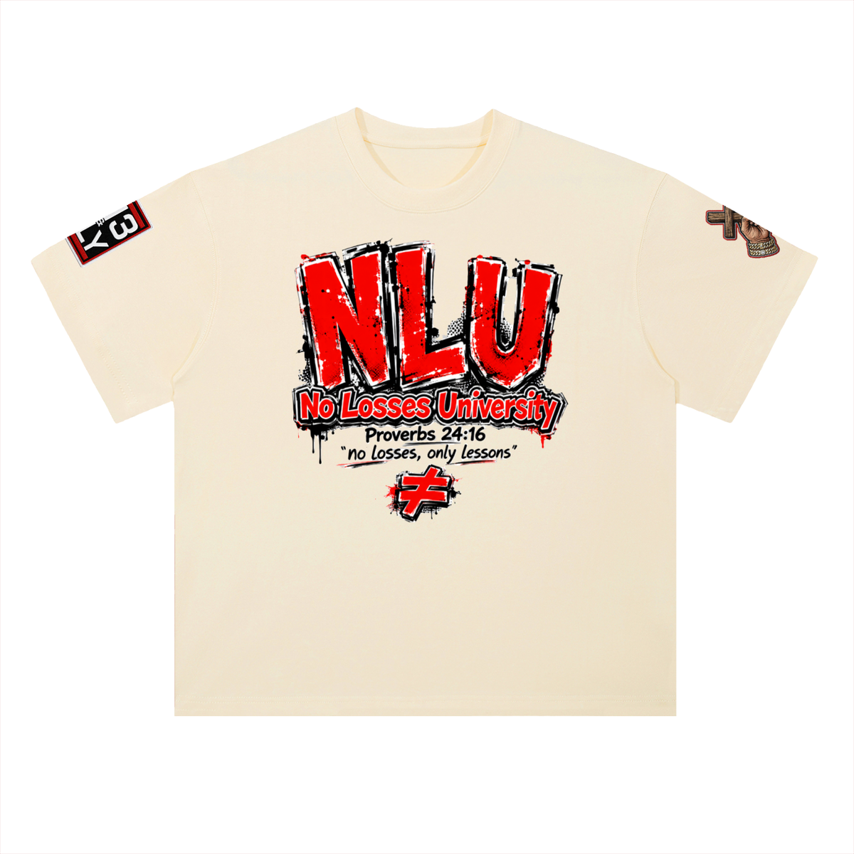 NO LOSSES UNIVERSITY Heavyweight Drop Shoulder Cotton T-Shirt
