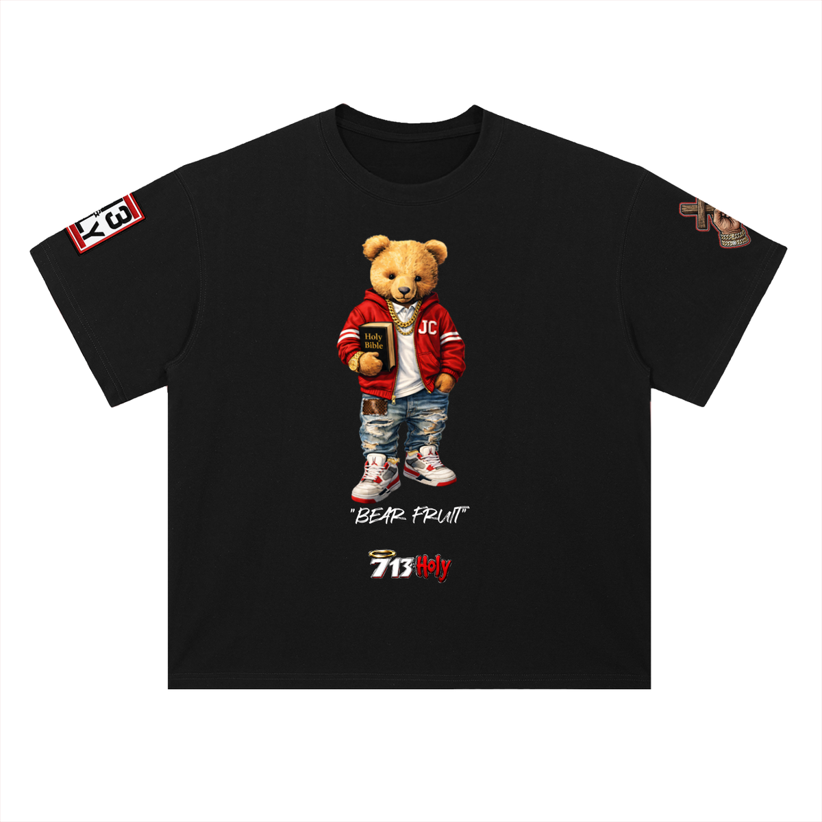 "Bear Fruit" Heavyweight Drop Shoulder Cotton T-Shirt