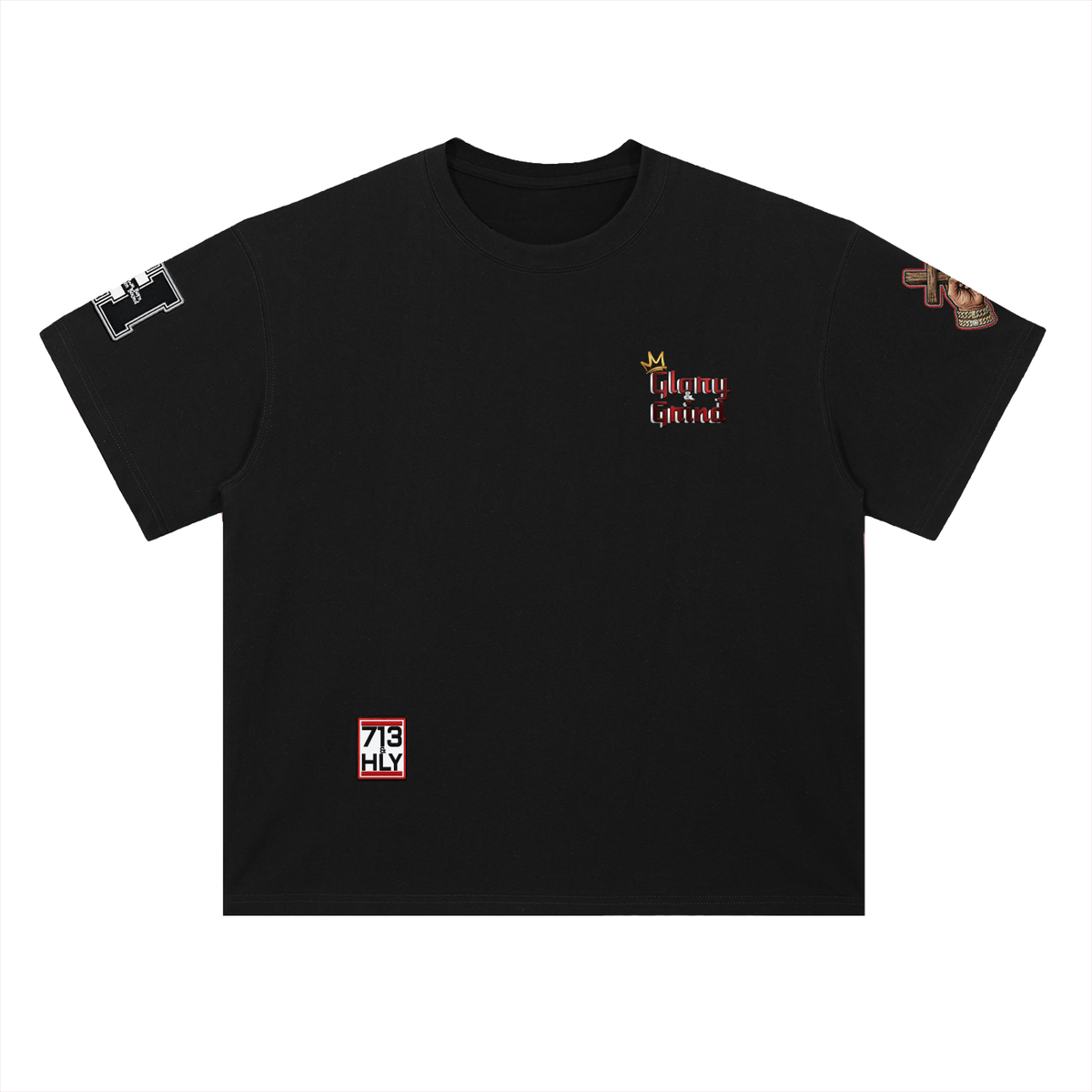 "GLORY & GRIND" Heavyweight Drop Shoulder Cotton T-Shirt