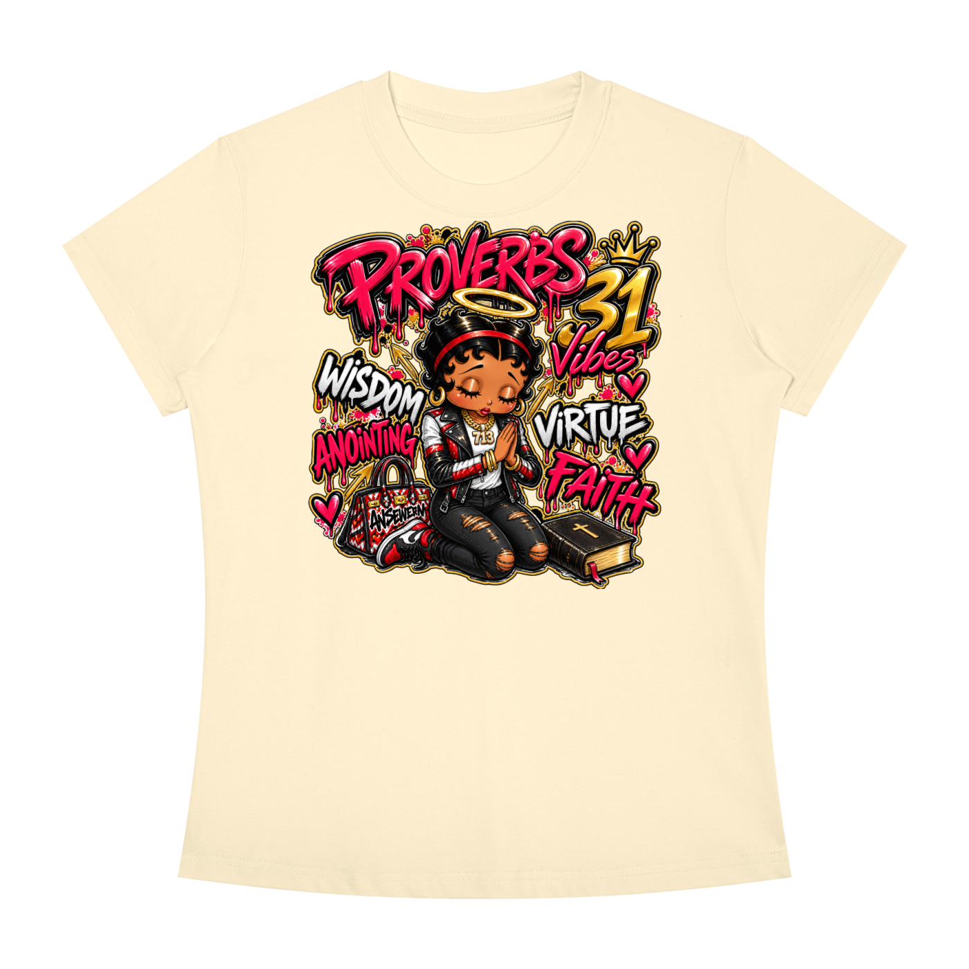 Proverbs 31 vibes Women's Slim Fit Crewneck T-Shirt