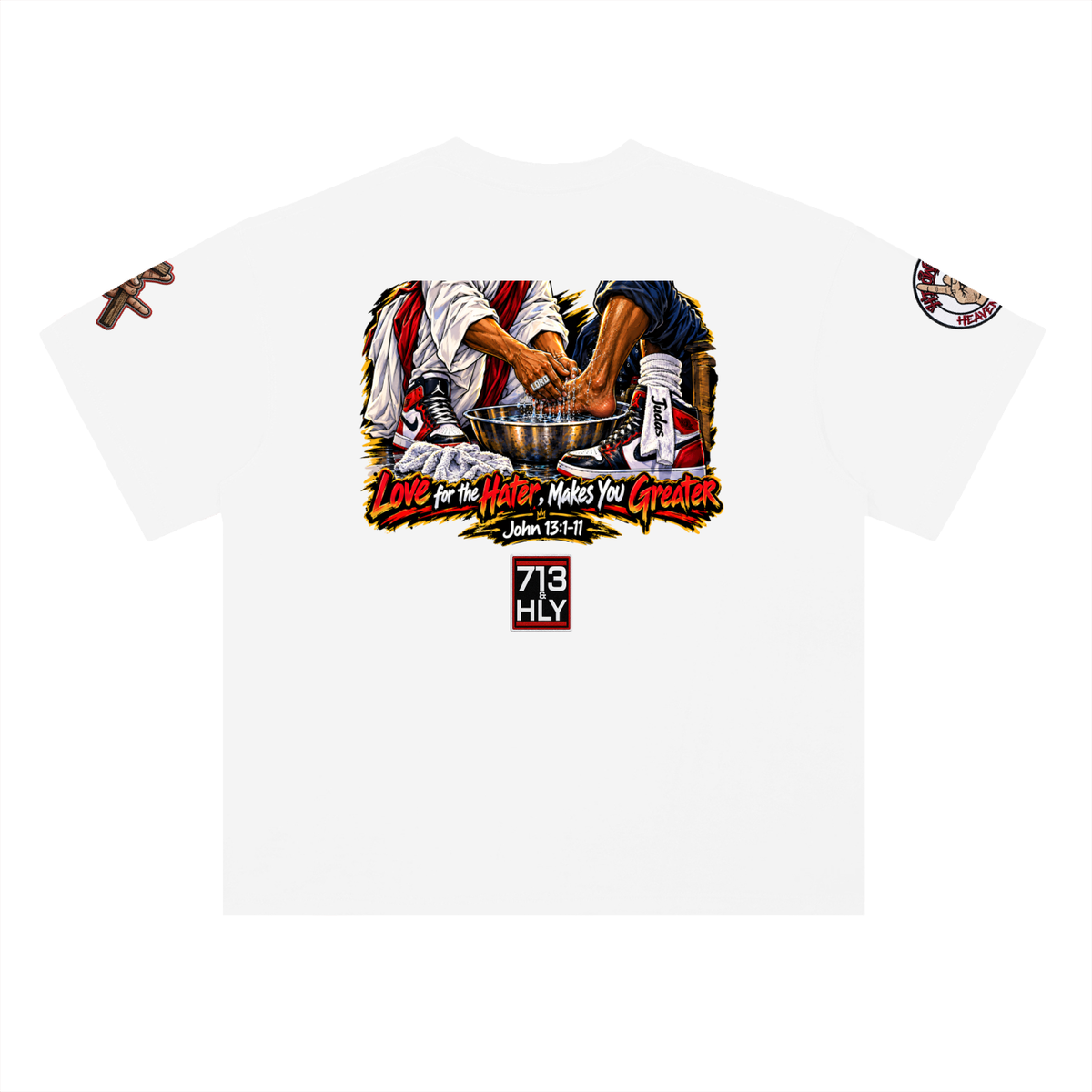 "LOVE YOUR HATERS" Heavyweight Drop Shoulder Cotton T-Shirt