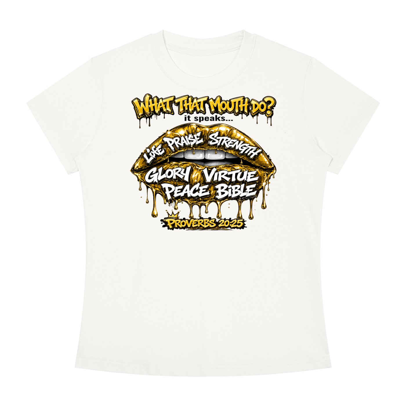 "WHAT THAT MOUTH DO?" Women's Slim Fit Crewneck T-Shirt