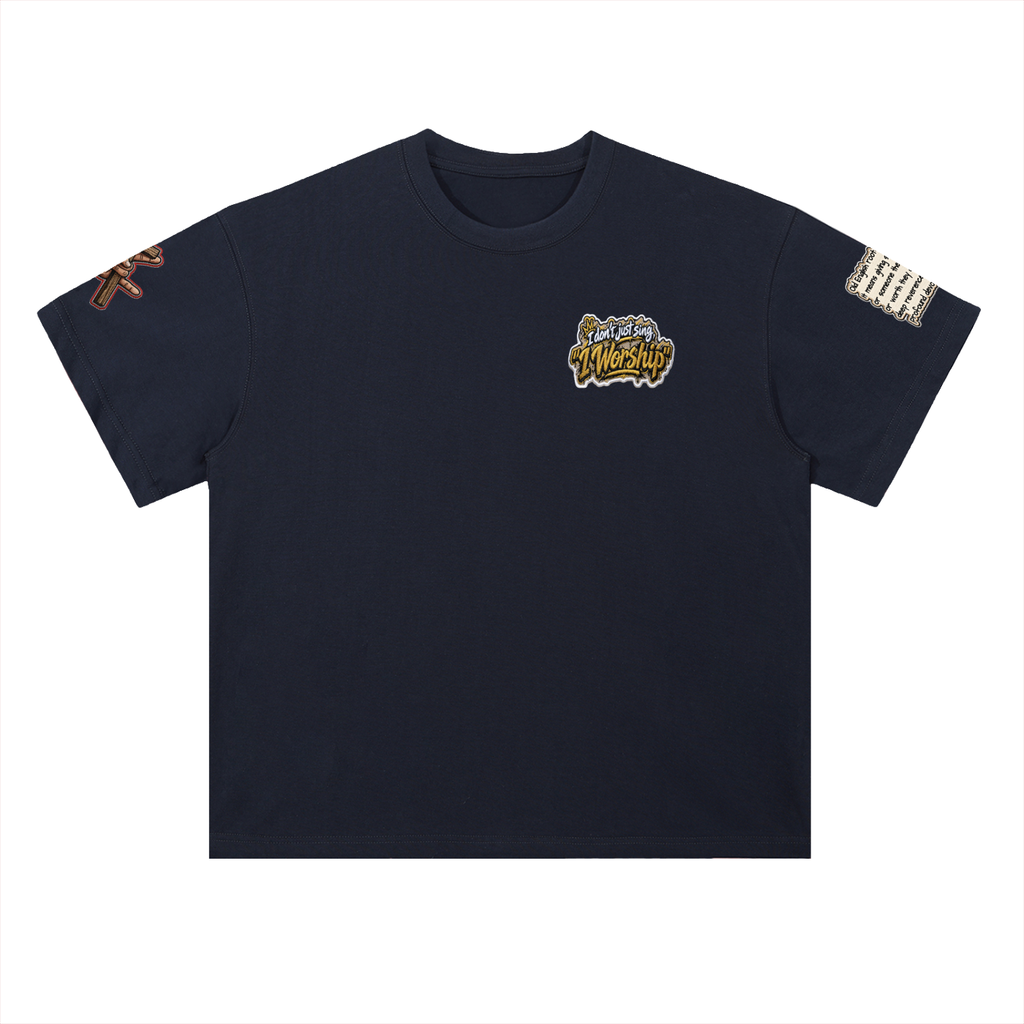 "I WORSHIP" Heavyweight Drop Shoulder Cotton T-Shirt