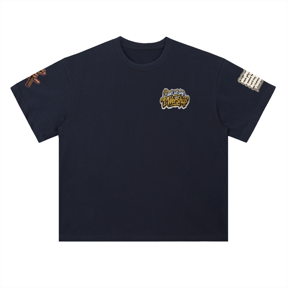 "I WORSHIP" Heavyweight Drop Shoulder Cotton T-Shirt