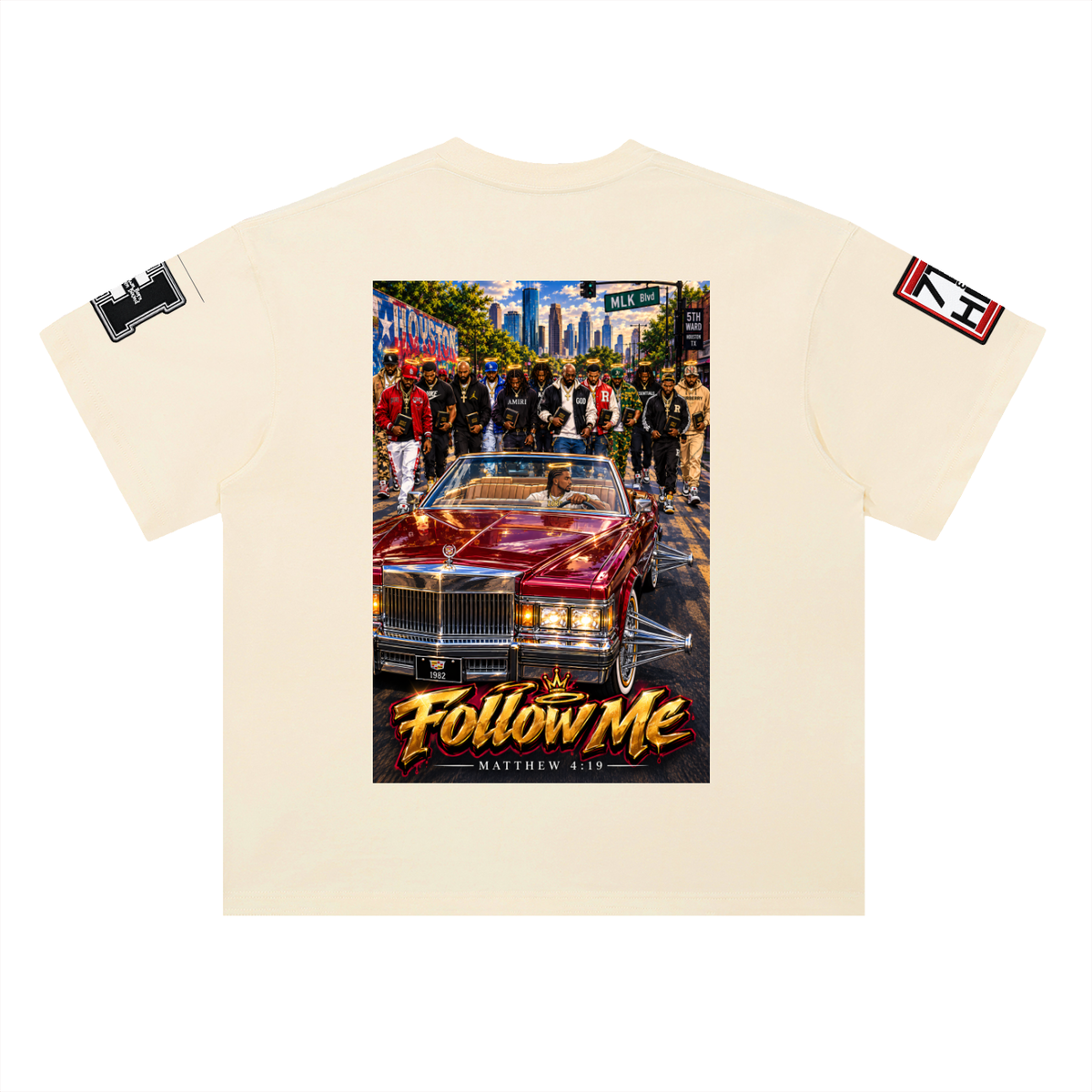 "Follow Me" Heavyweight Drop Shoulder Cotton T-Shirt
