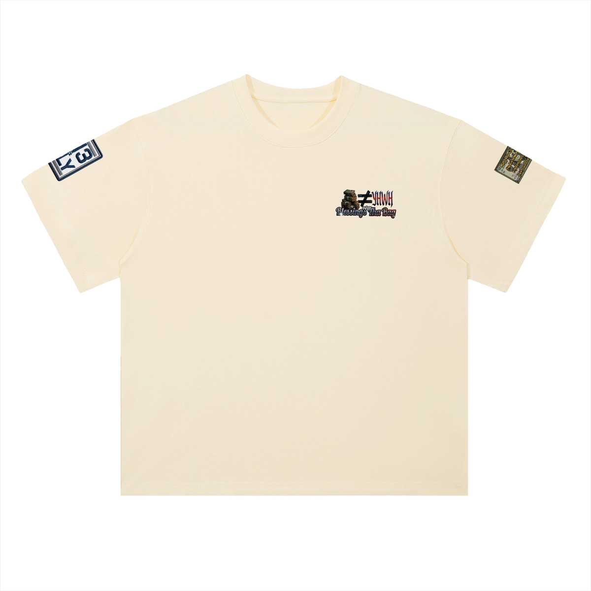 "BLESSINGS OVER BAG" Heavyweight Drop Shoulder Cotton T-Shirt