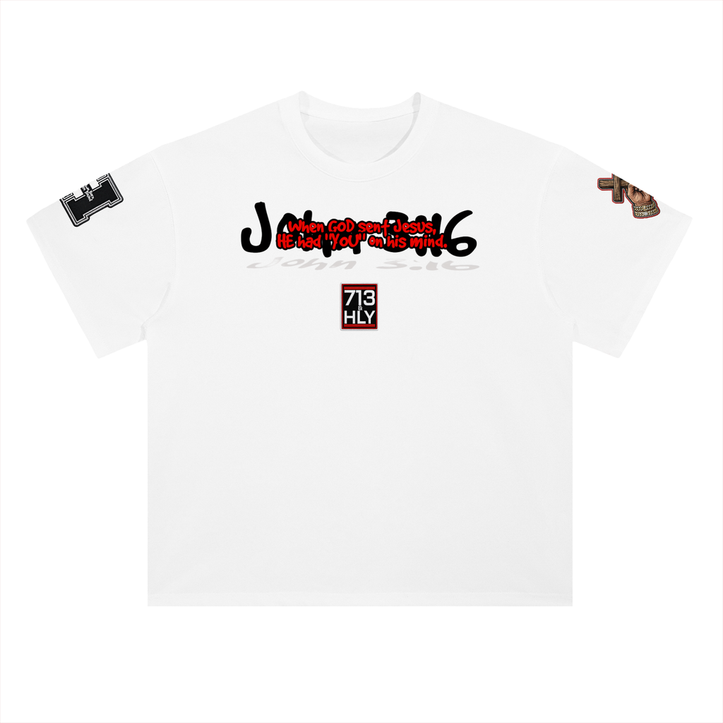 "ON HIS MIND" Heavyweight Drop Shoulder Cotton T-Shirt