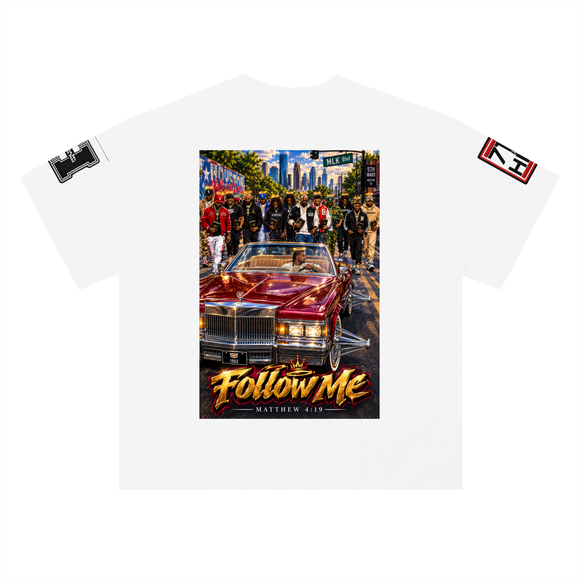 "Follow Me" Heavyweight Drop Shoulder Cotton T-Shirt