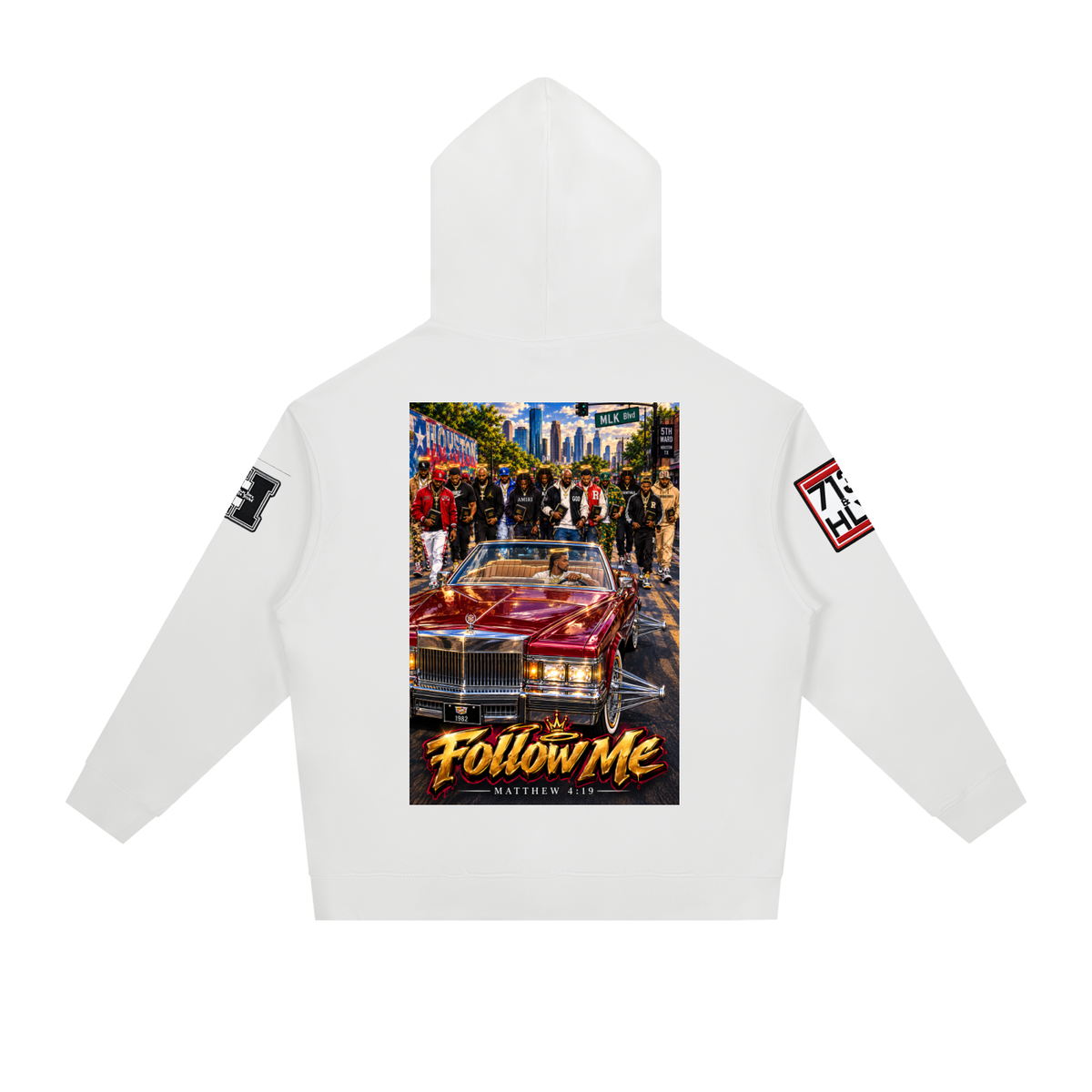 "Follow Me" Essential Heavyweight Drop-Shoulder Hoodie
