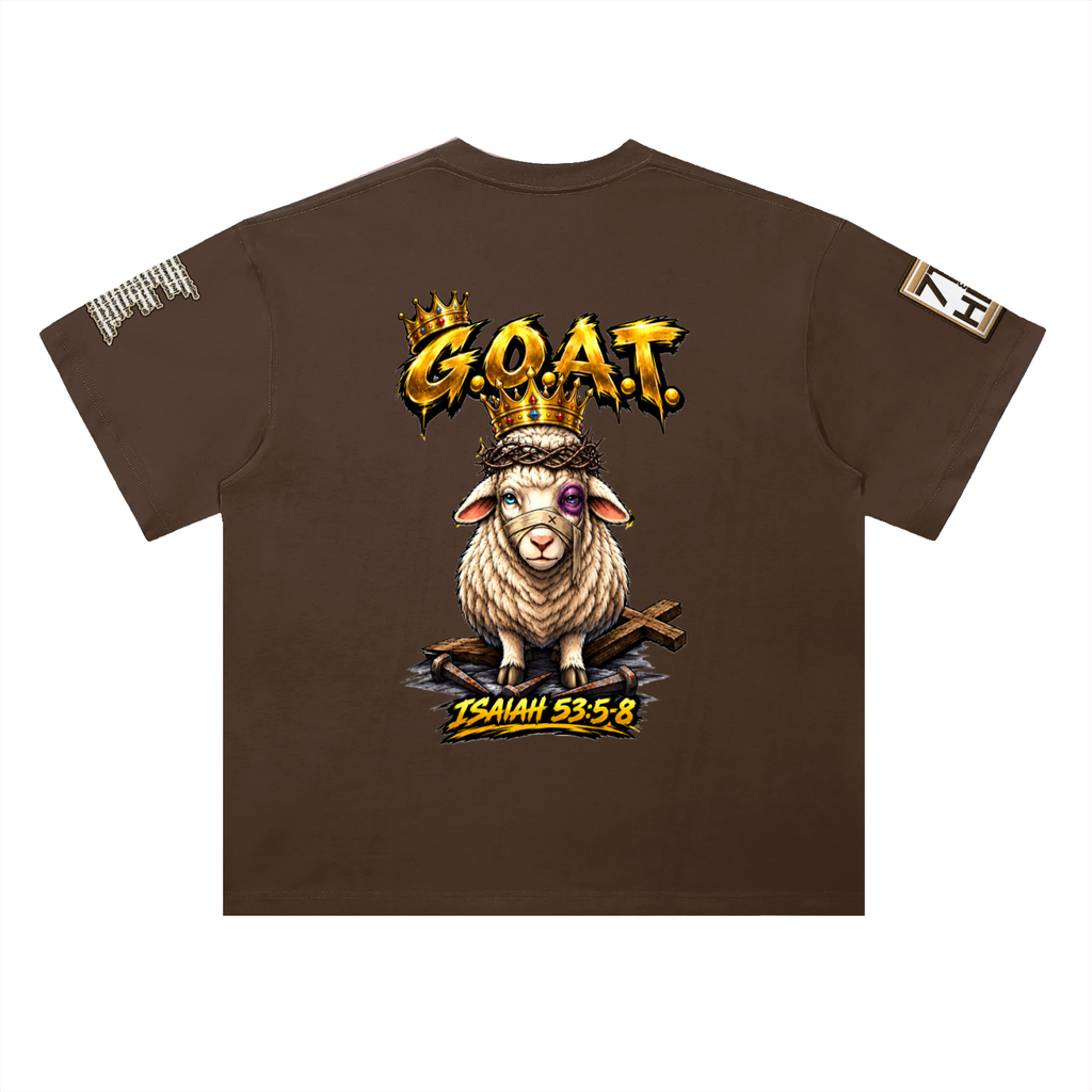 "THE GOAT" Heavyweight Drop Shoulder Cotton T-Shirt