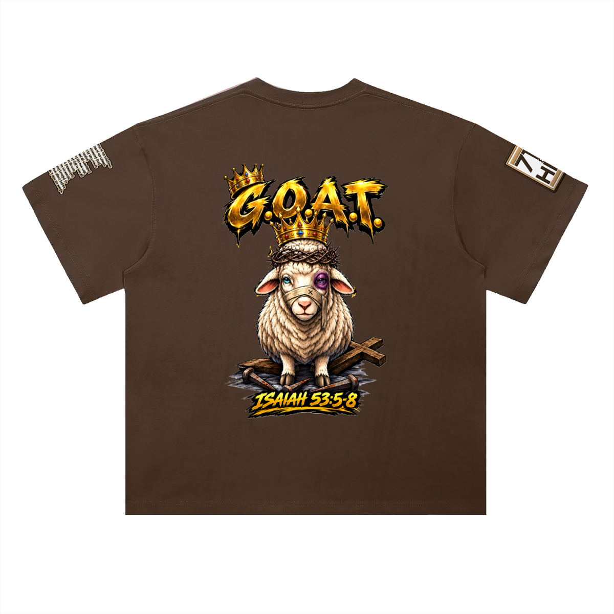 "THE GOAT" Heavyweight Drop Shoulder Cotton T-Shirt
